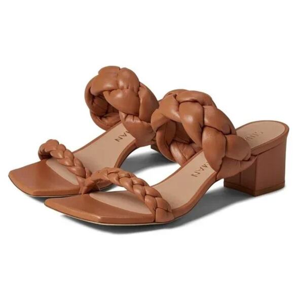Stuart Weitzman Shoes - Stuart Weitzman Playa Braided Block-Heel Sandals 9.5